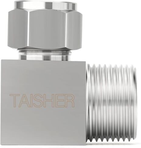 TAISHER 5 قطعة 304 الفولاذ المقاوم للصدأ مربع 90 درجة ضغط أنبوب وصلة تركيب الأنابيب، 1/4 "أنبوب OD x 1/4" NPT ذكر محول in Saudi Arabia