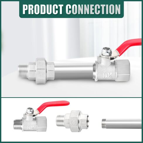 2 قطعة 304 اتحاد الفولاذ المقاوم للصدأ ، 1/2 "NPT ذكر x 1/2" NPT أنثى وصلة أنابيب الزهر ، اتحاد تجهيزات أنابيب الزهر للوقود/الهواء/السائل/النفط/الغاز in Kuwait