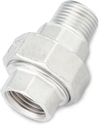 2 قطعة 304 اتحاد الفولاذ المقاوم للصدأ ، 1/2 "NPT ذكر x 1/2" NPT أنثى وصلة أنابيب الزهر ، اتحاد تجهيزات أنابيب الزهر للوقود/الهواء/السائل/النفط/الغاز in Kuwait