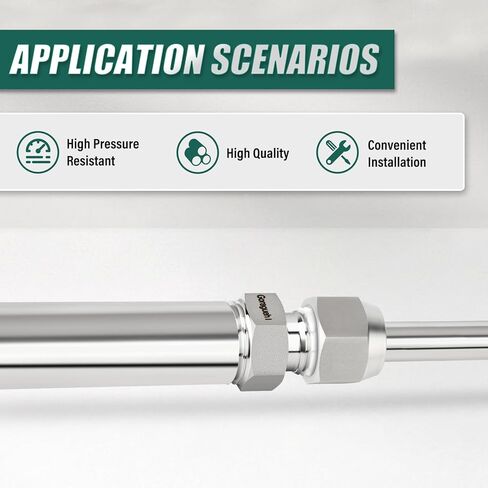 5 قطع من تركيبات أنبوب التوهج من الفولاذ المقاوم للصدأ 304، 1/4 بوصة JIC ذكر × 1/4 بوصة NPT ذكر، نصف اتحاد، مع غطاء حماية، للوقود/الهواء/الماء/الغاز/النفط in Kuwait