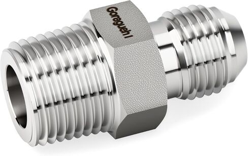 5 قطع من تركيبات أنبوب التوهج من الفولاذ المقاوم للصدأ 304، 1/4 بوصة JIC ذكر × 1/4 بوصة NPT ذكر، نصف اتحاد، مع غطاء حماية، للوقود/الهواء/الماء/الغاز/النفط in Kuwait