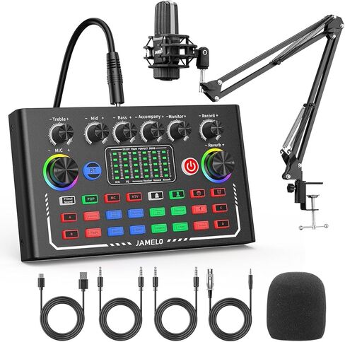 Camola Gaming Microphone, USB Computer Condenser Mic for PC/Laptop/Phone/PS4/5, RGB, Headphone Output, Volume Control,Plug and Play, Mute Button, for Streaming, Podcast, Studio Recording in Saudi Arabia