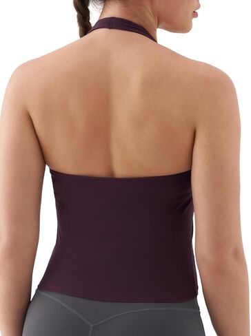 K-Swiss Halter Crop Tops for Women - Open Back Padded Longline Sports Bras Workout Gym Yoga Top in Saudi Arabia
