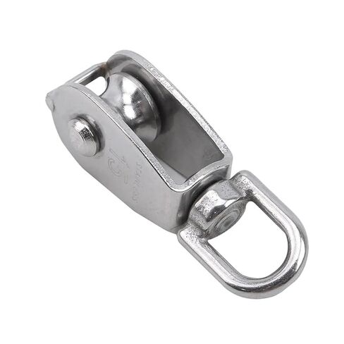 Stainless Steel Pulley M15/M25 Single/Double Wheel Swivel Lifting Rope Pulley Set Wire Rope Crane Pulley Lifting Wheel Tools(M25-Double Wheel) in Saudi Arabia
