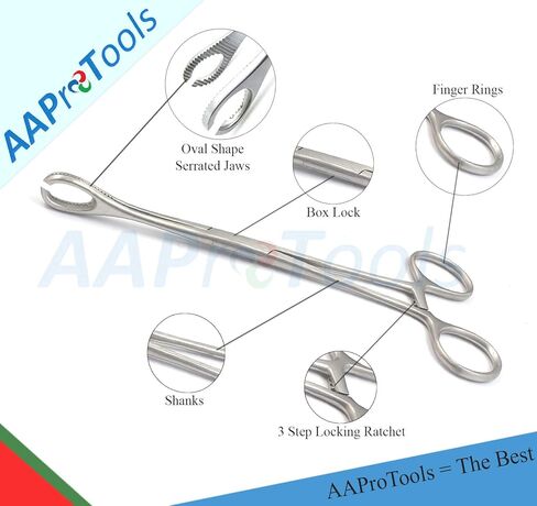 Body Piercing Forceps Kit Hemostat Sponge Clamp 6" Straight (Slotted) in Saudi Arabia