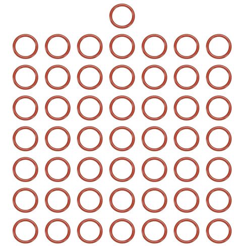 MECCANIXITY Silicone O-Ring 2mm ID 6mm OD 2mm Width Metric VMQ Sealing Gasket Replacement 50A Durometer O Rings for Plumbing Compressor Faucets Valves Repair (Red, Pack of 50) in Saudi Arabia
