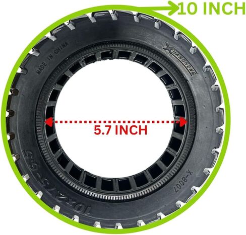 10" 10x2.75-6.5 Solid Scooter Tires – Durable Flat-Free Airless & Reliable - Off-Road Replacement Wheels for Electric Scooters (2 Pieces) in Saudi Arabia