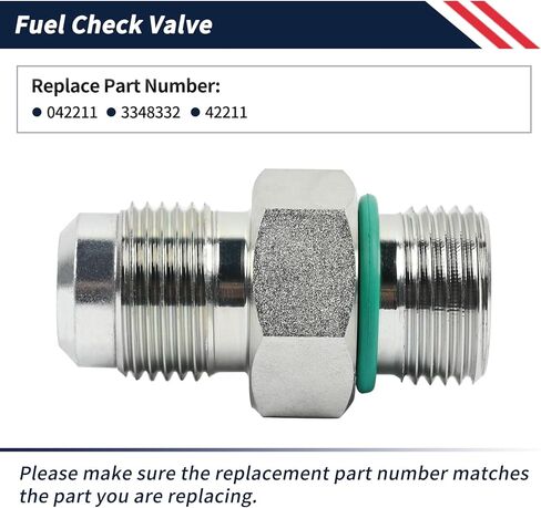 Fuel Check Valve w/Gasket Replace 042211 3348332 Fit for Cummins N14 Diesel Engine Fuel Pump Straight Flow Aluminum Prevents Fuel Backflow in Saudi Arabia