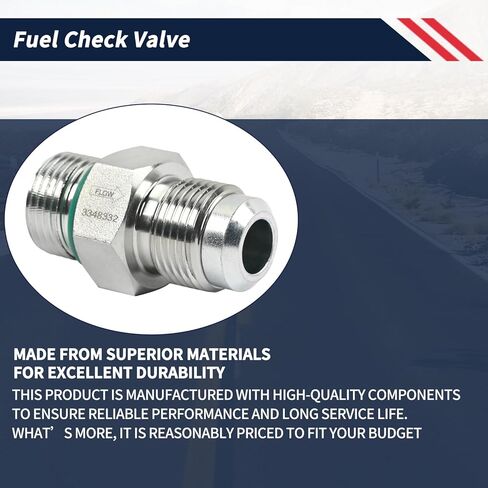Fuel Check Valve w/Gasket Replace 042211 3348332 Fit for Cummins N14 Diesel Engine Fuel Pump Straight Flow Aluminum Prevents Fuel Backflow in Saudi Arabia