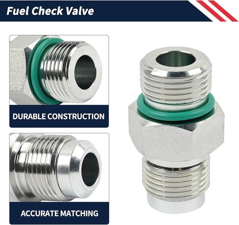 Fuel Check Valve w/Gasket Replace 042211 3348332 Fit for Cummins N14 Diesel Engine Fuel Pump Straight Flow Aluminum Prevents Fuel Backflow in Saudi Arabia