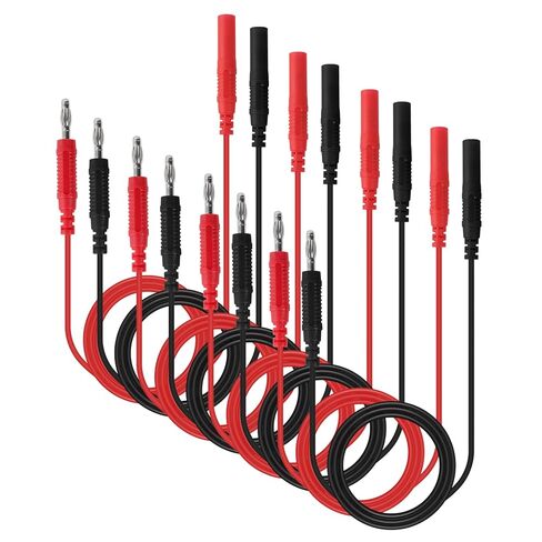 UMLIFE 8PCS Multimeter Test Lead Extension Male to Female Connector 4mm Banana Plug to Jack Heavy Duty 14AWG Silicone Wires Meter Leads Probes 3.3 Ft in Saudi Arabia