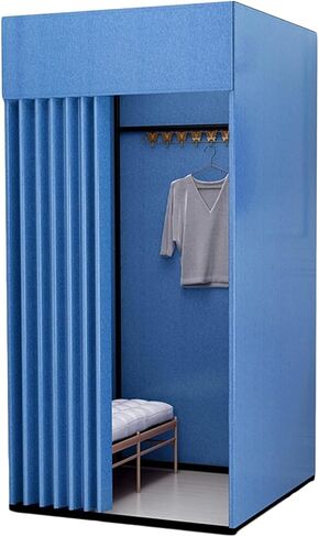 Privacy Screen Kit with Blackout Curtains Mobile Track Independent Fitting Room for Office Clothing Store Dorm Room(100 * 80 * 200cm) in Saudi Arabia