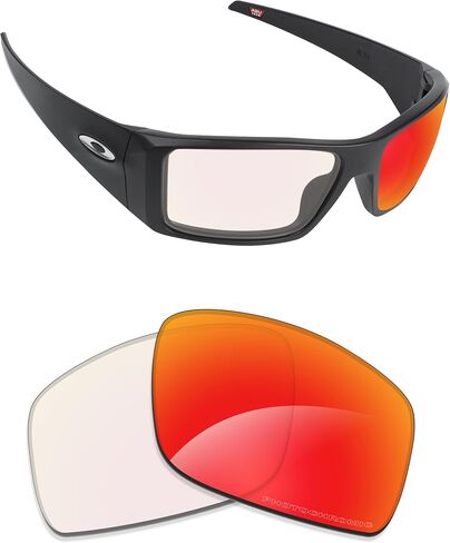 عدسات بديلة مستقطبة عاكسة باللون الأزرق الجليدي من Alphax لنظارات Oakley Heliostat OO9231 الشمسية in Kuwait