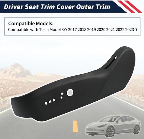 1088964-00-G,Driver Seat Trim Cover Outer Trim Panel Compatible with Tesla Model 3/Y 2017 2018 2019 2020 2021 2022 2023 Replace 1098349-00-G Front Outer Trim Cover Shield Panel in Saudi Arabia