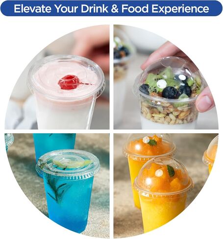 Karat 74mm PET Clear Flat Lid - No Hole, for 7oz PET Cup - Case of 1000 pcs, C-KC74TS-NH in Saudi Arabia