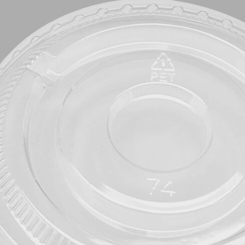 Karat 74mm PET Clear Flat Lid - No Hole, for 7oz PET Cup - Case of 1000 pcs, C-KC74TS-NH in Saudi Arabia