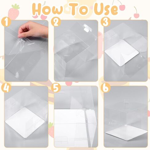 20 قطعة من صناديق الخبز الشفافة بمقابض، علب كيك من الورق المقوى PET مقاس 6 × 6 × 5 بوصة لحفلات الزفاف، وأعياد الميلاد، والحفلات، وتغليف الهدايا، وحاويات عرض ونقل شفافة in Kuwait