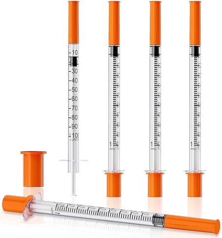 1 CC/mL حقنة 31 جرام × 5/16 بوصة (8 مم)، غطاء برتقالي، معبأة بشكل فردي 100 قطعة/صندوق in Kuwait