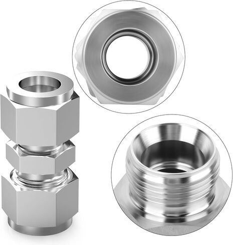 TAISHER 2PCS 304 Stainless Steel Compression Tube Pipe Fitting Connector, 1/2" Tube OD x 1/2" NPT Female Straight Adapter in Saudi Arabia