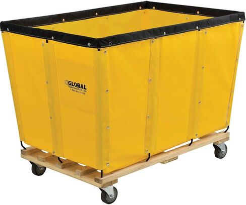 Global Industrial 20 Bushel, Blue Vinyl Basket Bulk Truck, Unassembled, 48" L x 32" W x 36" H, Rolling Laundry Cart, Commercial Material Handling Cart with 4" Casters in Saudi Arabia