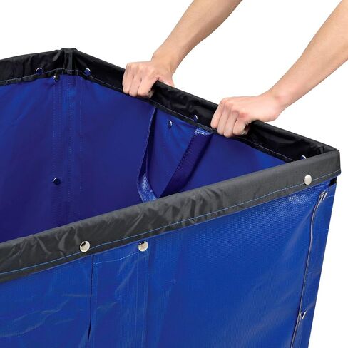 Global Industrial 20 Bushel, Blue Vinyl Basket Bulk Truck, Unassembled, 48" L x 32" W x 36" H, Rolling Laundry Cart, Commercial Material Handling Cart with 4" Casters in Saudi Arabia