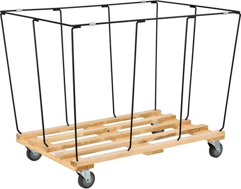 Global Industrial 20 Bushel, Blue Vinyl Basket Bulk Truck, Unassembled, 48" L x 32" W x 36" H, Rolling Laundry Cart, Commercial Material Handling Cart with 4" Casters in Saudi Arabia