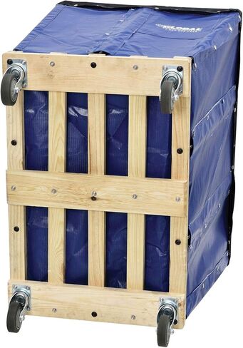 Global Industrial 20 Bushel, Blue Vinyl Basket Bulk Truck, Unassembled, 48" L x 32" W x 36" H, Rolling Laundry Cart, Commercial Material Handling Cart with 4" Casters in Saudi Arabia