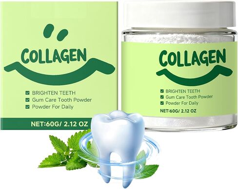 Collagen Tooth Powder for Gums - Remineralizing Tooth Powder 2.12 Oz Daily Oral Care, Breath Freshener (1PCS) in Saudi Arabia