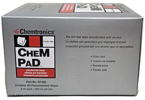 ITW Chemtronics CP400 Chempad مناديل كحول مشبعة مسبقًا (4 عبوات/200 منديل) in Kuwait