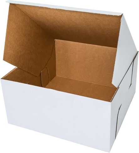 14x14x6 inches Corrugated Heavy-Duty White/Brown Sturdy Kraft Cake Boxes (50-Pack) in Saudi Arabia