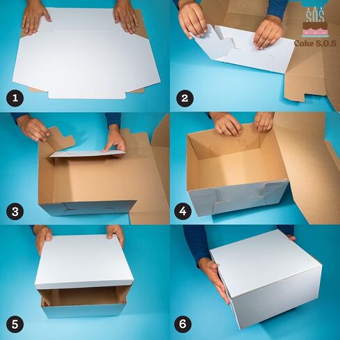 14x14x6 inches Corrugated Heavy-Duty White/Brown Sturdy Kraft Cake Boxes (50-Pack) in Saudi Arabia