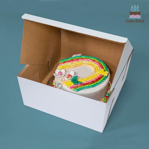 14x14x6 inches Corrugated Heavy-Duty White/Brown Sturdy Kraft Cake Boxes (50-Pack) in Saudi Arabia