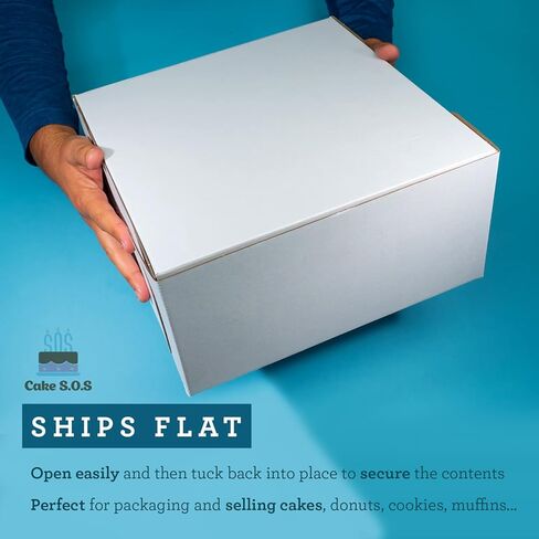 14x14x6 inches Corrugated Heavy-Duty White/Brown Sturdy Kraft Cake Boxes (50-Pack) in Saudi Arabia