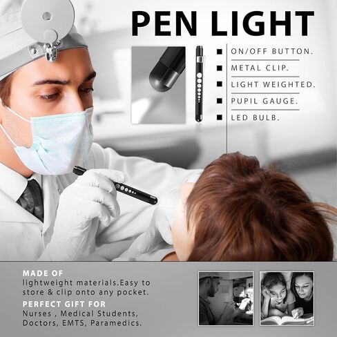 ASA TECHMED Nurse LED Medical Penlight with Pupil Gauge for Nursing Students Doctors (2-Pack) in Saudi Arabia
