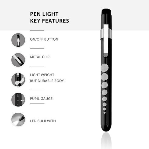 ASA TECHMED Nurse LED Medical Penlight with Pupil Gauge for Nursing Students Doctors (2-Pack) in Saudi Arabia