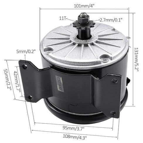 MY1016 36V 350W DC Brushed Motor with 11T Sprocket for Razor E300 MX350 MX400, X-Treme X-360 X-370, Go Kart ATV Quad Buggy Drift Trike Replacement Drive Motor Upgrade in Saudi Arabia