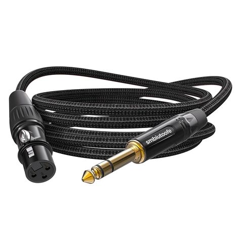 XLR أنثى إلى 1/4، TRS (6.35 مم) إلى XLR كابل مضفر من النايلون بطول 3 أقدام موصلات مطلية بالذهب لمكبرات الصوت، والخلاطات، ومكبرات الصوت النشطة - 3 أقدام، عبوة واحدة in Saudi Arabia
