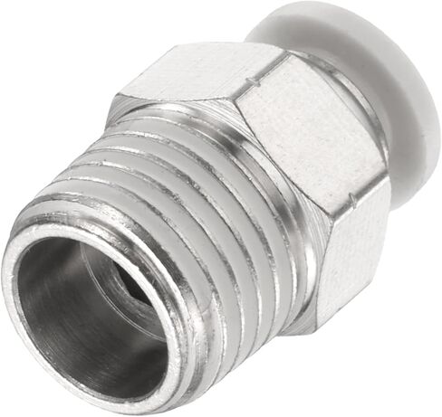 HARFINGTON Push to Connect Fitting 1/4" Tube OD x 1/4" NPT Thread Male Straight Union Fitting Copper Quick Connect Pneumatic Fitting for Semi Truck Trailer Air Brake System, White in Saudi Arabia