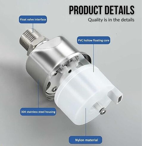 Automatic Water Float Valve, 1/2 to 3/4 Inch Connection Types, Stainless Steel 304 Fully Automatic Water Shut off Float Valve for Water Tank, Pool, Livestock Trough (2 Pack) in Kuwait