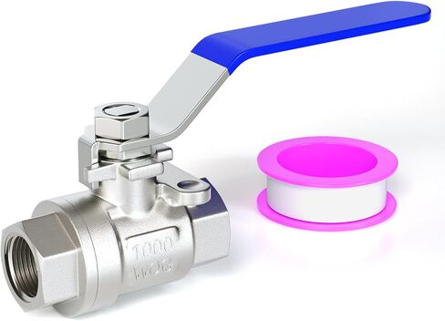 TAILONZ PNEUMATIC 1/4 بوصة أنثى NPT 304 صمام كروي كامل المنفذ من الفولاذ المقاوم للصدأ - مقبض أزرق عالي التحمل (عبوة من 1) in Saudi Arabia