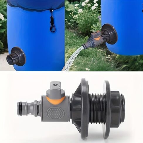 1/2 Inch PVC Garden Hose Connector with Ball Valve Switch, Male Thread Quick Connect Fitting, Water Saving Hose Adapter for Garden Irrigation, Outdoor Watering, Car Wash and Water Pipe Connection in Saudi Arabia