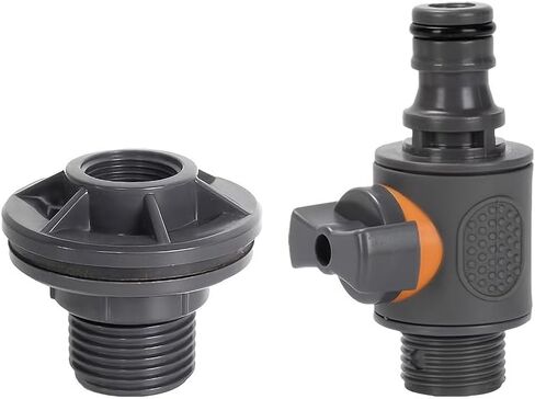 1/2 Inch PVC Garden Hose Connector with Ball Valve Switch, Male Thread Quick Connect Fitting, Water Saving Hose Adapter for Garden Irrigation, Outdoor Watering, Car Wash and Water Pipe Connection in Saudi Arabia