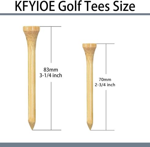 300Pcs Bamboo Golf Tees, 2 3/4 & 3 1/4 Inch Dual Sizes - Unbreakable Wooden Tees for Men, Eco-Friendly Golf Accessories for Golfers in Saudi Arabia