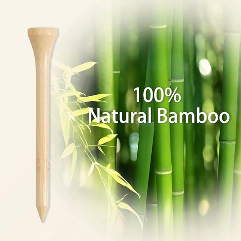 300Pcs Bamboo Golf Tees, 2 3/4 & 3 1/4 Inch Dual Sizes - Unbreakable Wooden Tees for Men, Eco-Friendly Golf Accessories for Golfers in Saudi Arabia