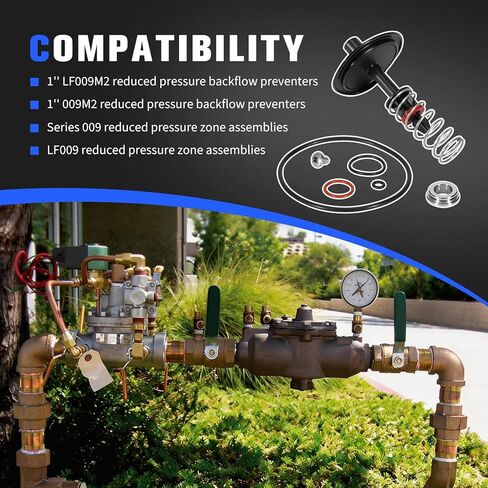 1" 0887785/RK 009M2-VT Total Relief Valve Repair Kit Assembly Compatible with 1 in LF009M2 009M2 Backflow Preventers & 009 LF009 Reduced Pressure Zone Assemblies, Replace RK-009 887785 in Saudi Arabia