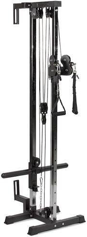 Titan Fitness 80.5" Short Wall Mounted Pulley Tower, 350 LB Capacity Plate-Loaded Cable Machine, Adjustable Trolly Height, Standard & Olympic Plate Compatibility, Dual D-Handles Included in Saudi Arabia