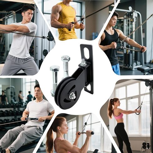 MARLANG Cable Pulley System for Squat Rack 180° Rotating Pulley Attachment M14 Bolts Fits Φ16-26mm Racks Smith Machine,LAT Pulldown & Row Workouts Home Gym Strength Training in Saudi Arabia