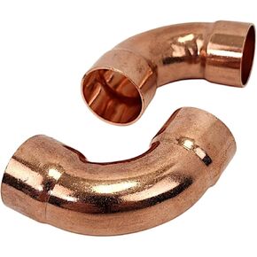 3/4 Inch Copper Elbow Fitting Long Turn 90 Degree for Smooth Flow, Premium HVAC Copper Connector and Plumbing Solder Fitting for Refrigeration, A/C, and Heat Pump Systems, 2-Pack Durable Set in Kuwait