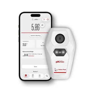 pH2Go - مقياس الرقم الهيدروجيني الرقمي من Anton Paar - مستشعر ISFET خالي من الزجاج، معايرة موجهة (ATC)، دقة عالية، متصل بالتطبيقات (iOS/Android) | الزراعة المائية، حوض السمك، حمامات السباحة، المياه، التخمير، صناعة النبيذ in Saudi Arabia