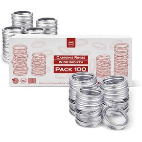 FORJARS - 100 Regular Mouth. Canning Rings are made of stainless steel. 0.5 Inch Height, 100-Piece Set. Regular mouth mason jar rings are secure with an airtight fit. in Saudi Arabia